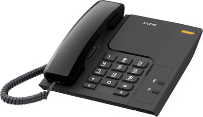 Alcatel T26, corded landline phone for Home and Office, last number redial key, visual call indicator, ringer volume control.