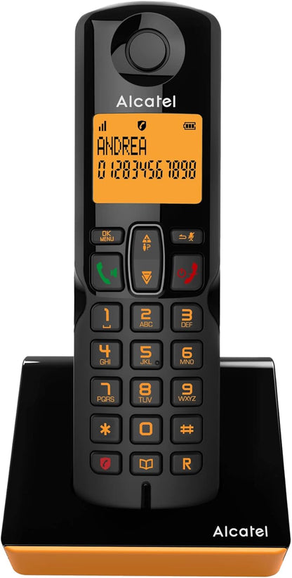 ALCATEL S280 Solo Orange TELéFONO DECT IDENTIFICADOR DE LLAMADAS Negro, Naranja