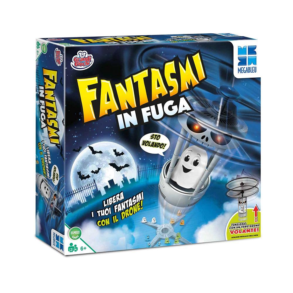 Grandi Giochi -Ghosts in Runaway - Board Game with Drone Inside Package-MB678581, 3760046785817