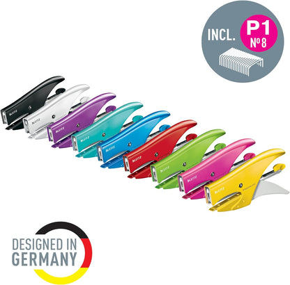 Leitz Stapling Pliers, 15 Sheet Capacity, Ergonomic Metal Body, Includes Staples, WOW Range, 55472095