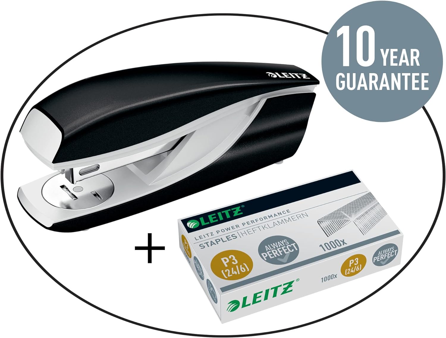 Leitz 55700000 P3 Power Performance 24/6 Staples, Strong Steel, Length 6 mm, 1000 Staples, Staples Up to 30 Sheet Capacity