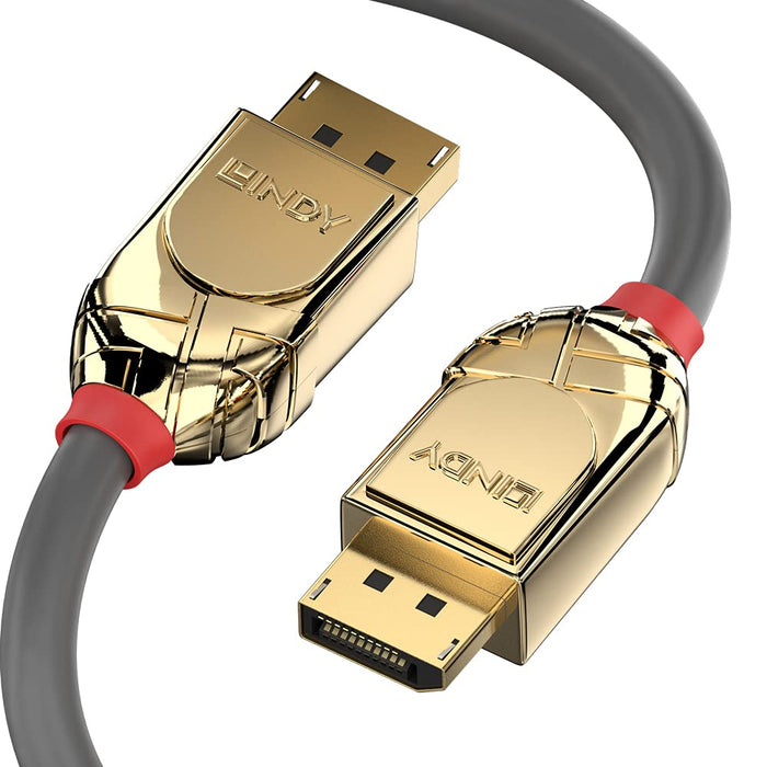 LINDY 36292 2m DisplayPort 1.4 Cable, Gold Line