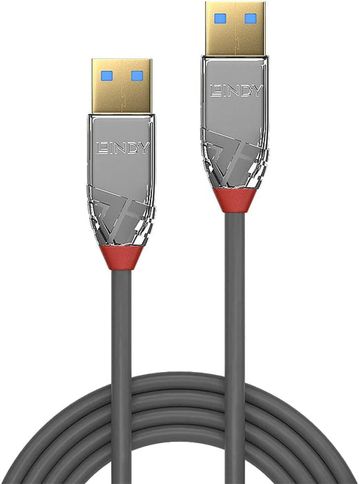 LINDY 36627 2m USB A USB A Male Grey USB cable - USB Cables (2 m, USB A, USB A, 3.0 (3.1 Gen 1), 5000 Mbit/s, Grey)