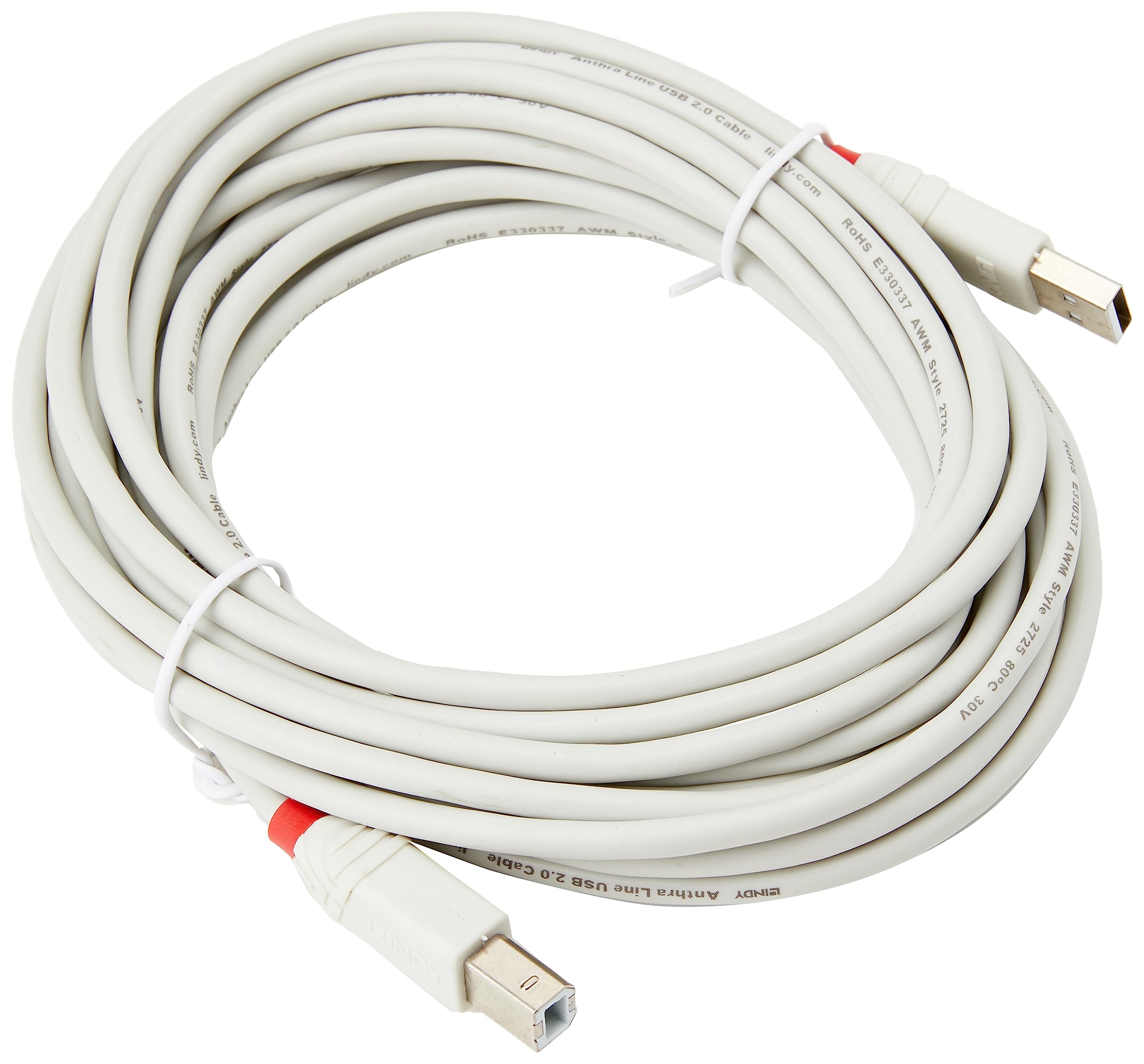 LINDY 36685 USB 2.0 Type A to B Cable - Anthra Line Grey