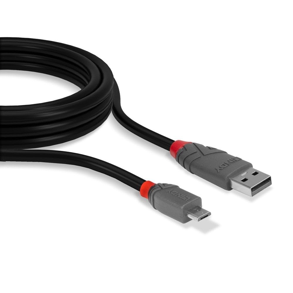 LINDY 36733 2 m Anthra Line USB 2.0 Type A to Micro-B Cable - Black