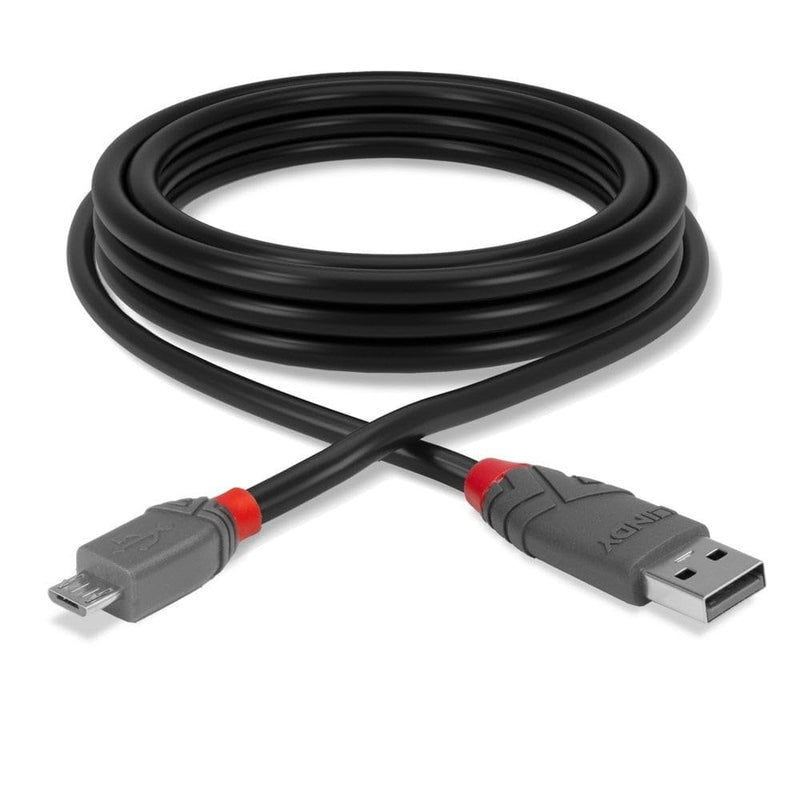 LINDY 36733 2 m Anthra Line USB 2.0 Type A to Micro-B Cable - Black