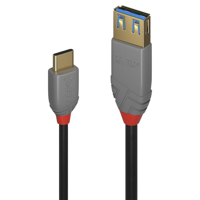 Lindy 36895 - Cable USB (0,15 m, USB C, USB A, 3.1 (3.1 Gen 2), 10000 Mbit/s, Negro