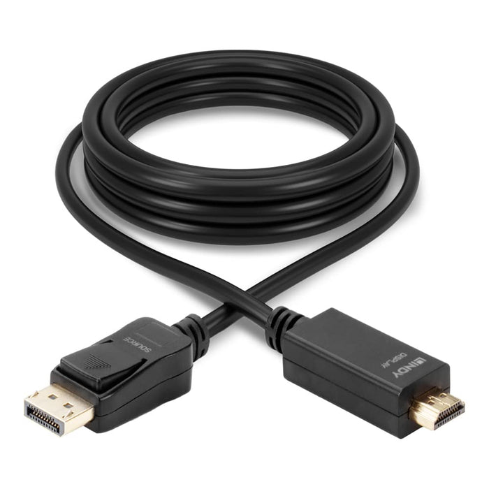 LINDY 36920 0.5m DisplayPort to HDMI 10.2G Cable, Black