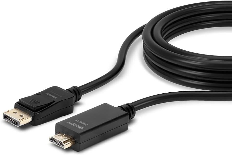 LINDY 36921 1m DisplayPort to HDMI 10.2G Cable, Black