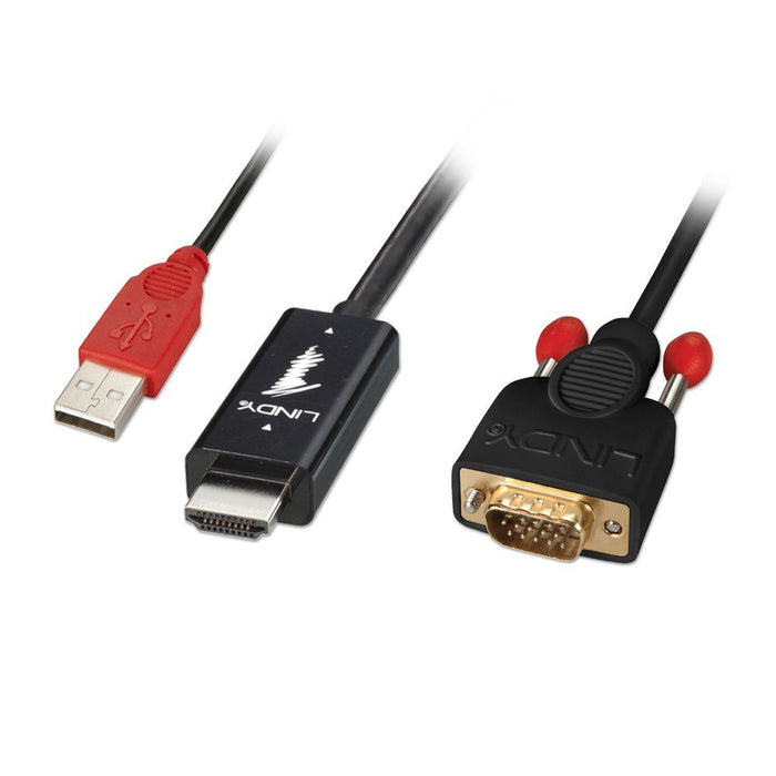 LINDY 1m HDMI A to VGA Adapter Cable, Black