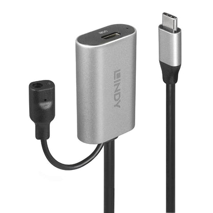 LINDY USB 3.1 Aktiv-Verlängerung Typ C/C M/F 5m & 70227 Euro-Steckernetzteil 5V DC 2A Level VI mit Mini-DC Rundstecker 3 44317 35mm, schwarz