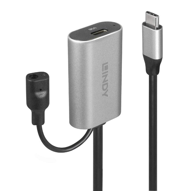 LINDY USB 3.1 Aktiv-Verlängerung Typ C/C M/F 5m & 70227 Euro-Steckernetzteil 5V DC 2A Level VI mit Mini-DC Rundstecker 3 44317 35mm, schwarz