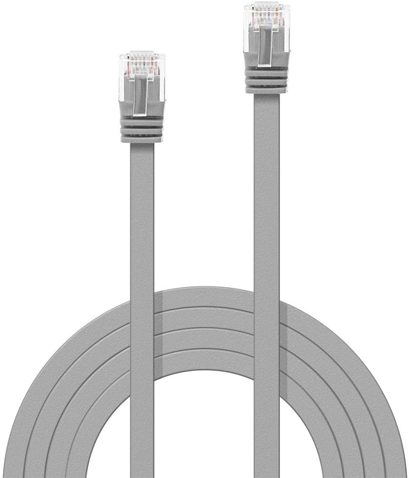 LINDY 2m Cat.6 U/UTP Flat Network Cable, Grey