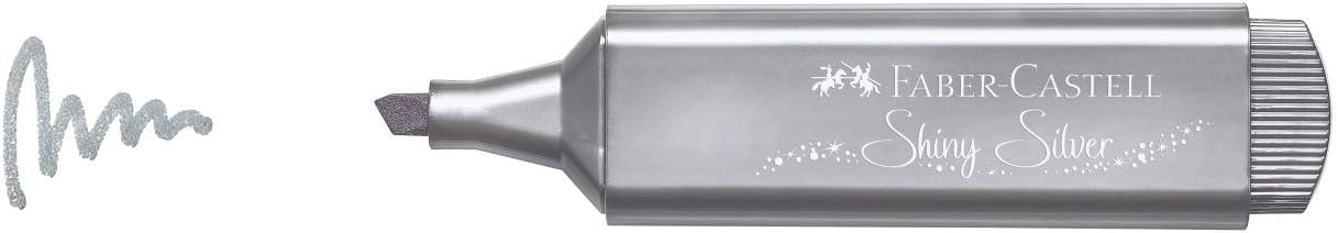 Faber-Castell 154661 - Caja de 10 Marcadores Fluorescente Textliner 46 - Metallic - Plata