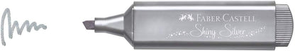 Faber-Castell 154661 - Caja de 10 Marcadores Fluorescente Textliner 46 - Metallic - Plata