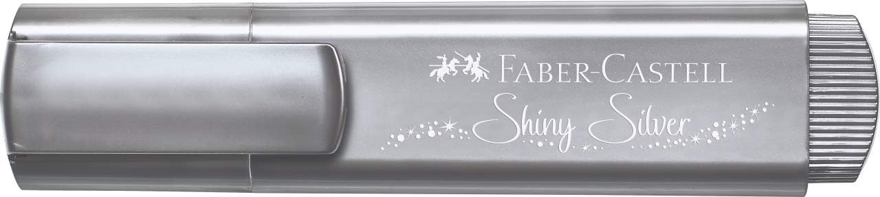 Faber-Castell 154661 - Caja de 10 Marcadores Fluorescente Textliner 46 - Metallic - Plata
