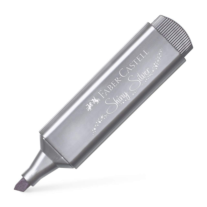 Faber-Castell 154661 - Caja de 10 Marcadores Fluorescente Textliner 46 - Metallic - Plata