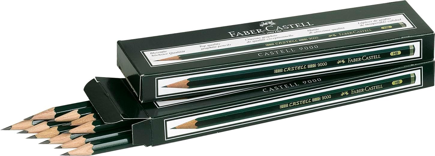 Faber-Castell CASTELL 9000 - wooden pencils (HB, Black, Triangular
