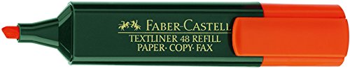 Faber-Castell 154815 - Caja con 10 marcadores fluorescentes Textliner 48, color naranja