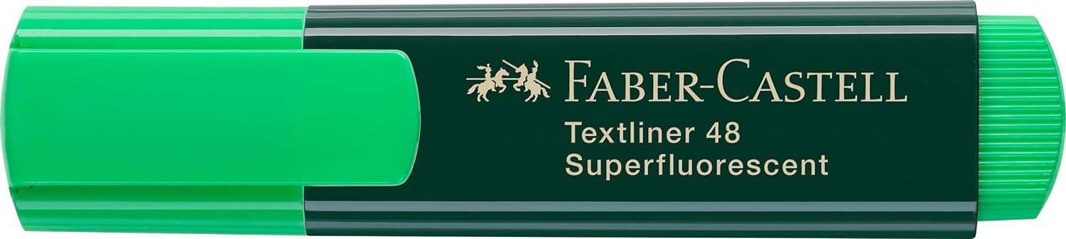 Faber-Castell 154863 - Evidenziatore Textliner, verde, 10 pezzi