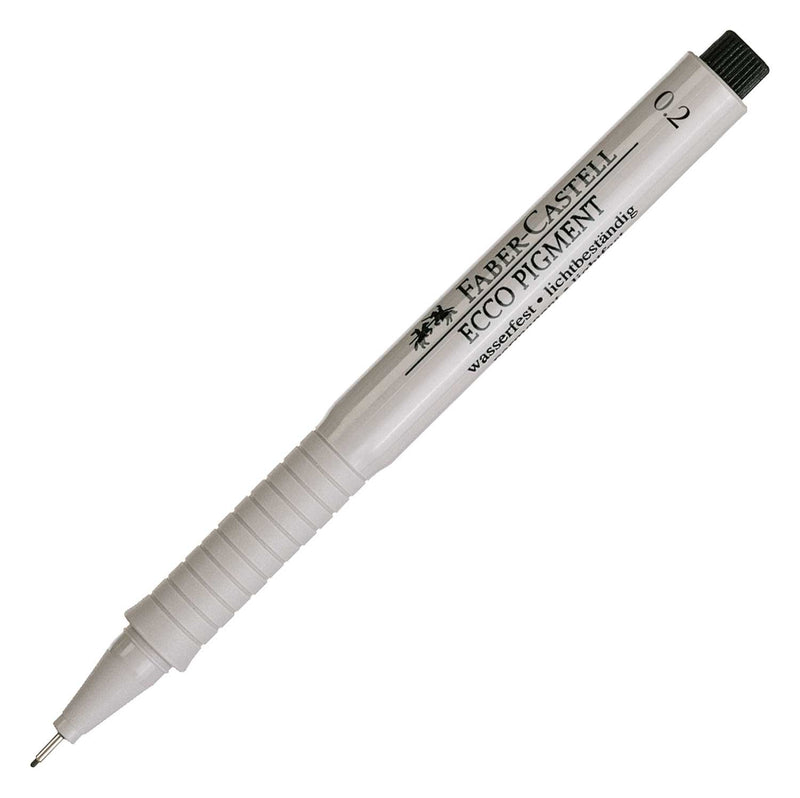 Faber-Castell Ecco - Bolígrafo de punta de fibra pigmentada, 0,2 mm, color negro