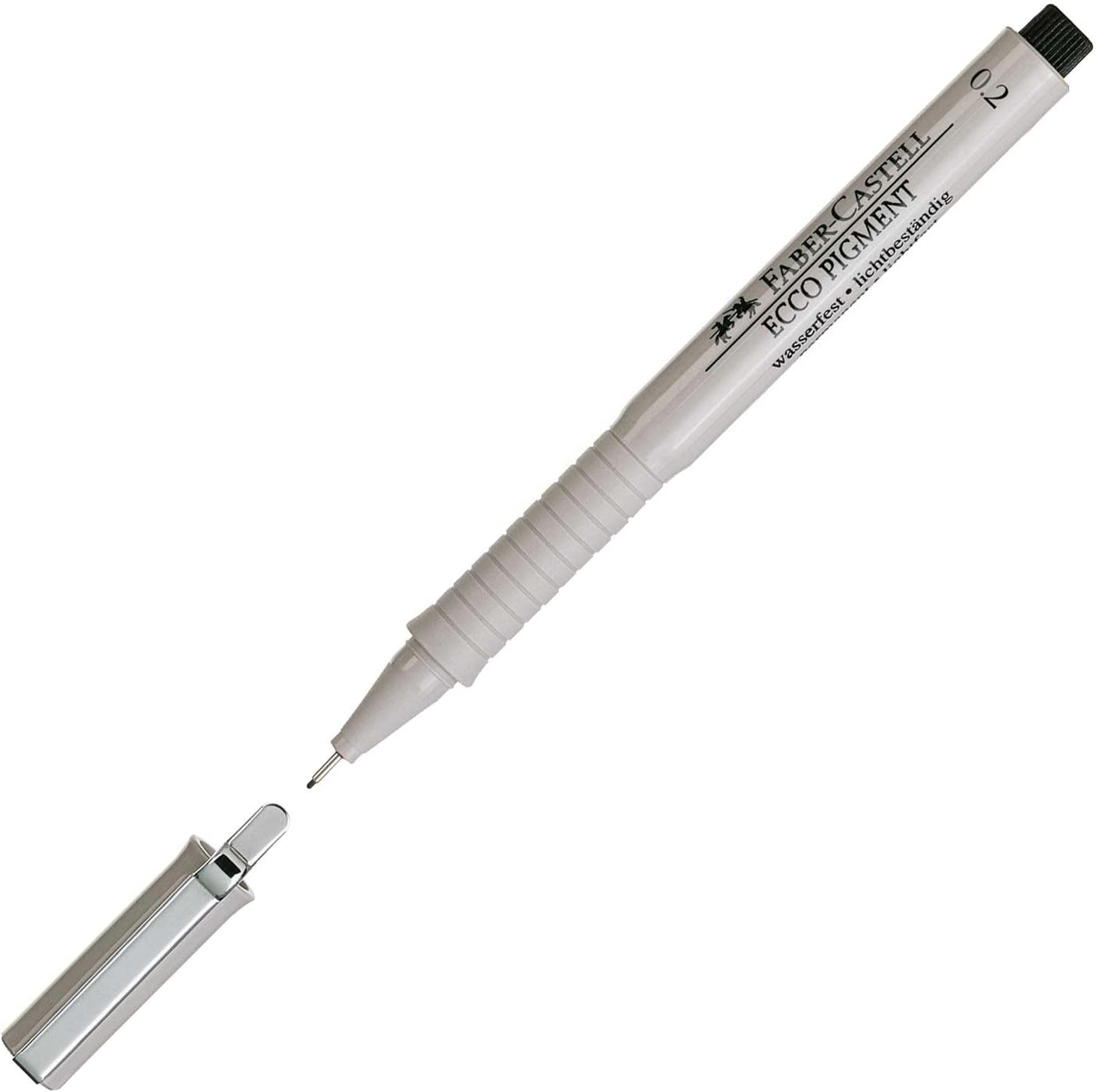 Faber-Castell Ecco - Bolígrafo de punta de fibra pigmentada, 0,2 mm, color negro