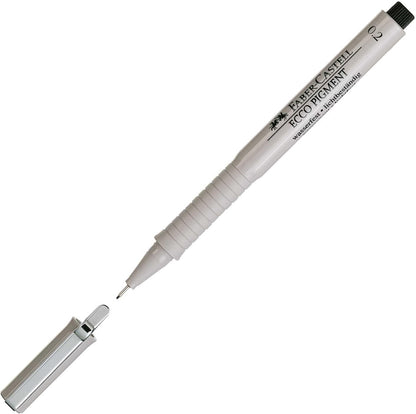 Faber-Castell Ecco - Bolígrafo de punta de fibra pigmentada, 0,2 mm, color negro