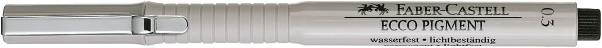 FABER-CASTELL 166399 - Penna a inchiostro Ecco Pigment, 0,3 mm, nero