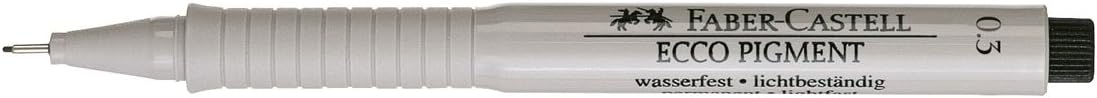 FABER-CASTELL 166399 - Penna a inchiostro Ecco Pigment, 0,3 mm, nero