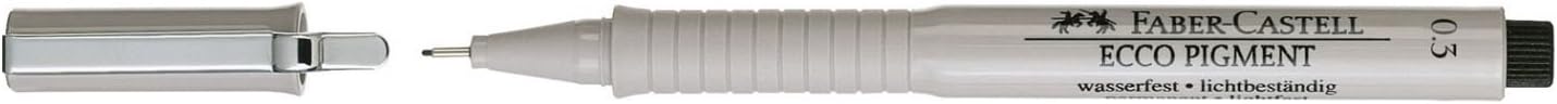 FABER-CASTELL 166399 - Penna a inchiostro Ecco Pigment, 0,3 mm, nero