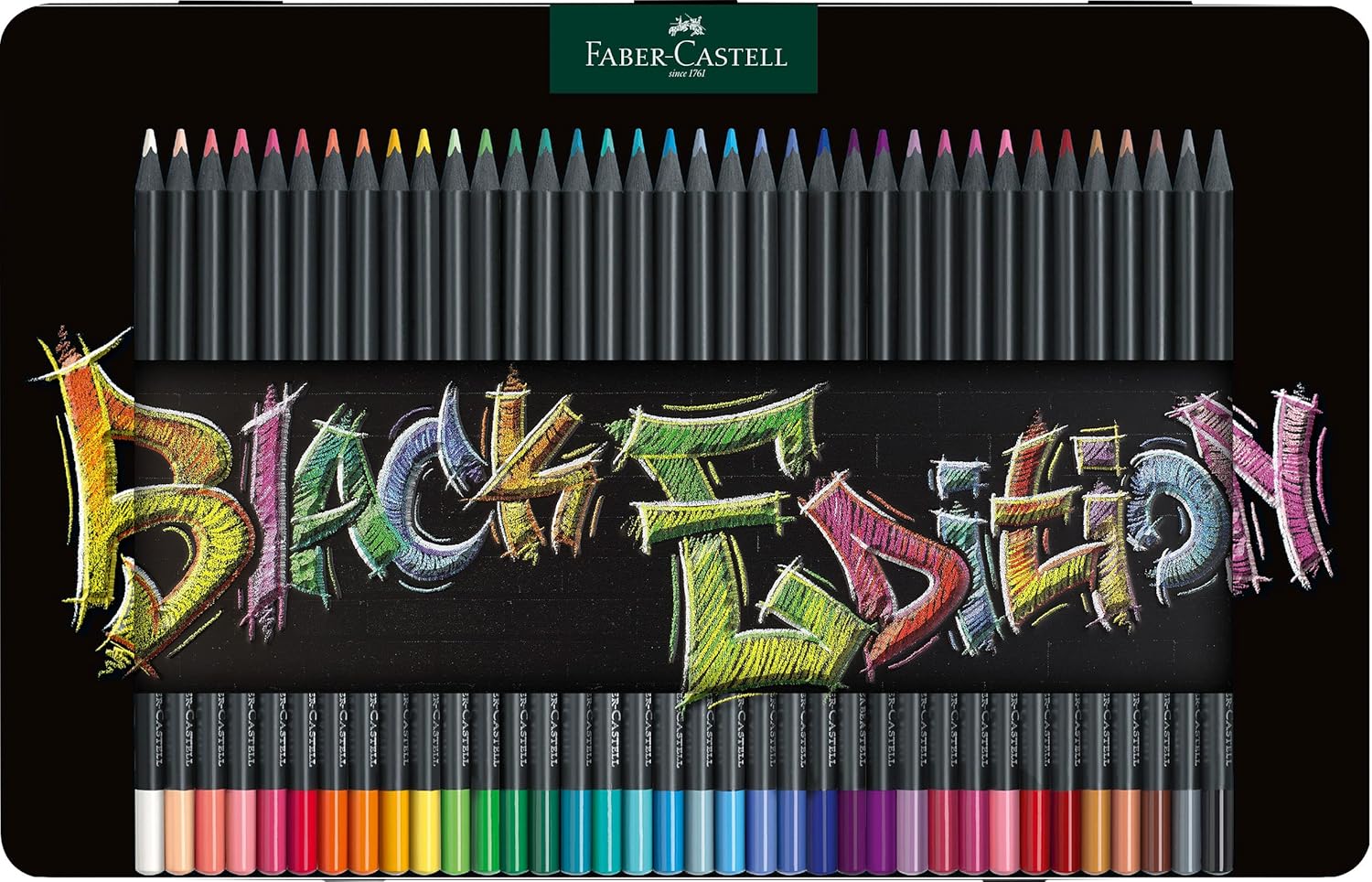 Faber Castell Colouring Pencils Black Edition, tin of 36 tin of 12