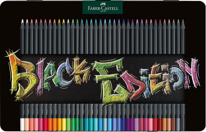 Faber Castell Colouring Pencils Black Edition, tin of 36 tin of 12
