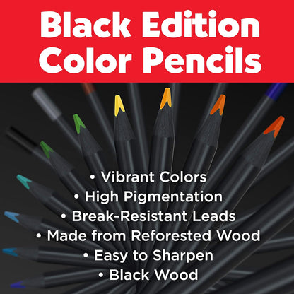 Faber-Castell Colouring Pencils Black Edition, Set of 50 tin of 12, (116450