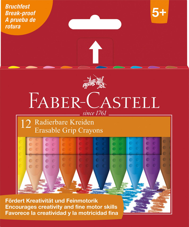 Faber-Castell 122520 Plastic Grip Erasable Chalks 12x