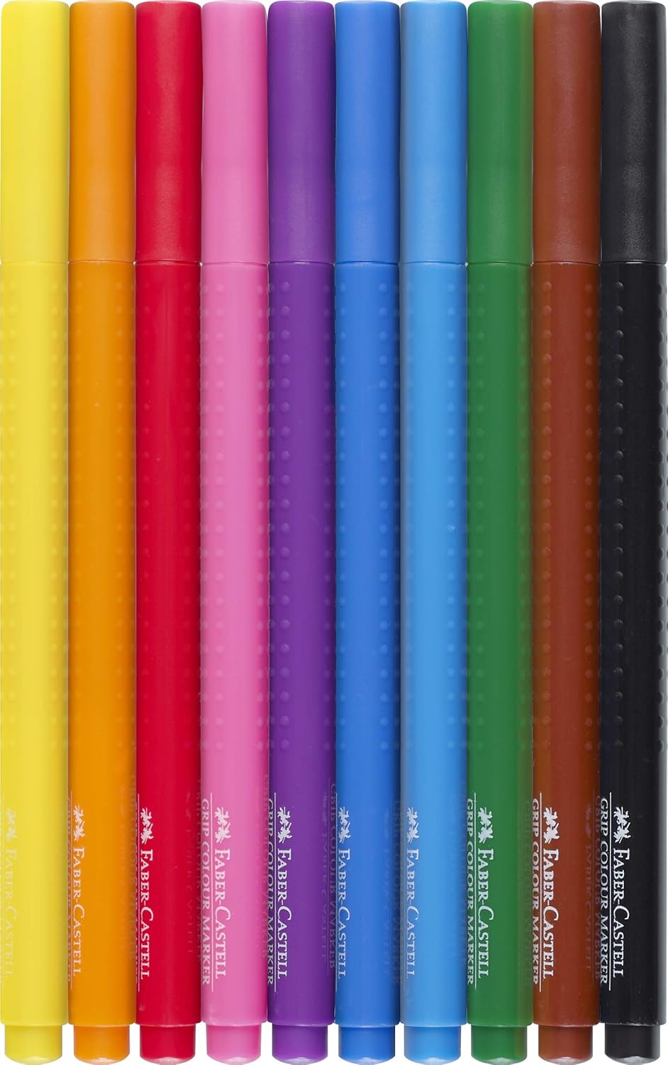 Faber-Castell "Grip Colour" Fibre Tip Pen with Plastic Case (Set of 10) assorted colours