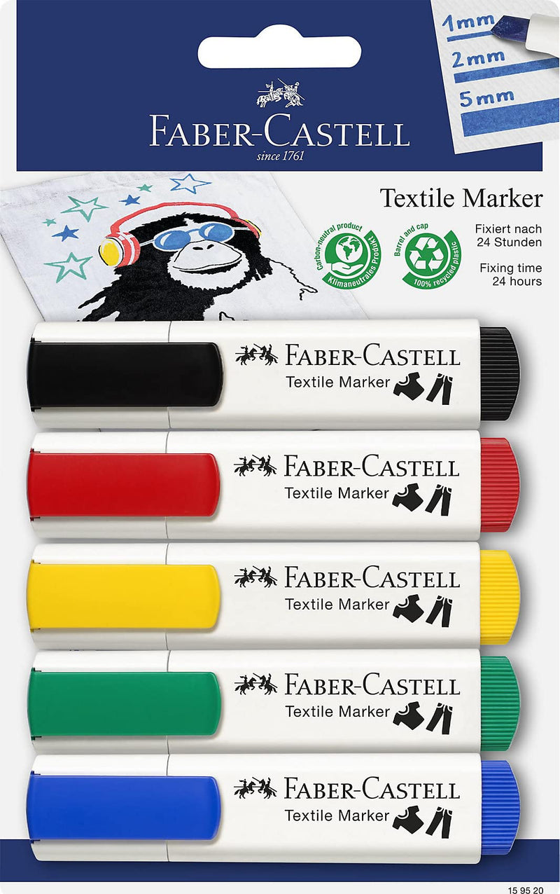 Faber-Castell Textile Markers - Set of 5