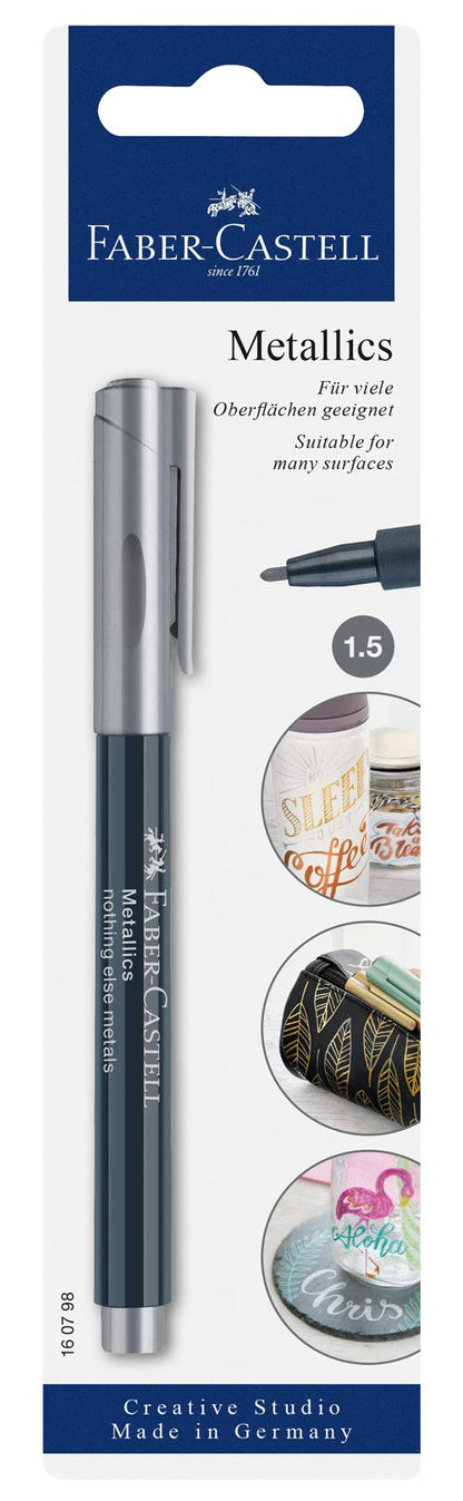 Faber-Castell Creative Studio Metallics Marker, Nothing Else Metals, Single Marker, For Art, Craft, Drawing, Sketching, Home, School, University, Colouring