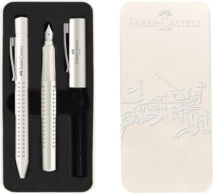 Faber-Castell Fountain pen M/Ballpoint pen set Grip coconut milk,White,3 Piece