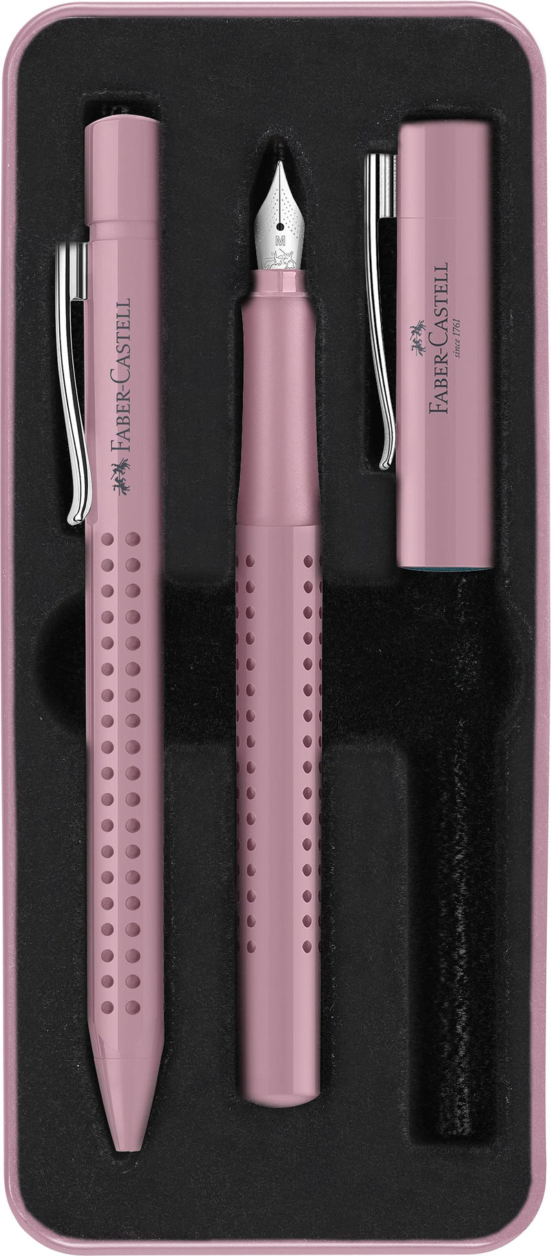 Faber-Castell Fountain pen M/Ballpoint pen set Grip 2010 rose shadows