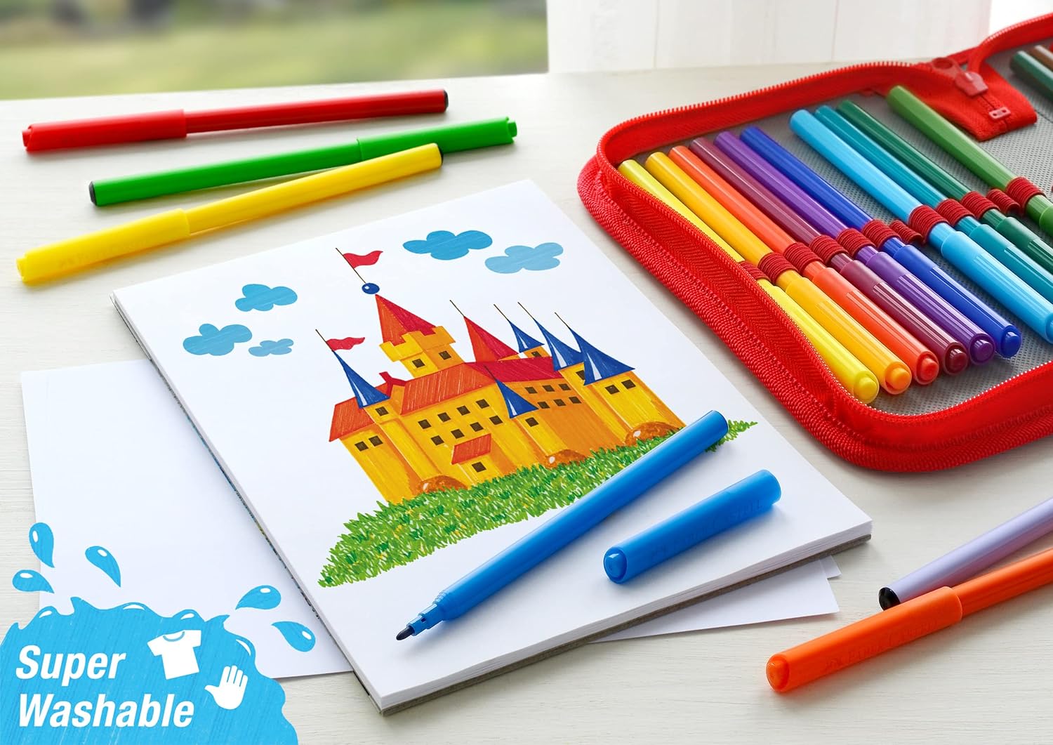 Faber-Castell Castle 554201 Felt Tip Pen 12 Cardboard Case