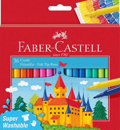 Faber-Castell Castle 554203 Felt Tip Pen 36 Pack in Cardboard Case