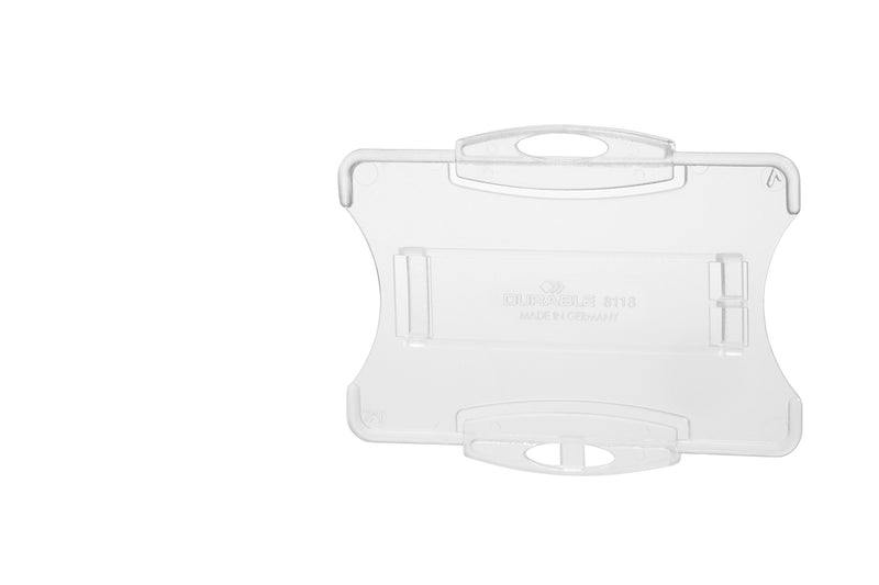 Durable Security Pass Holder 54 x 85 mm Transparent | Pack of 10 Badges | Glass Clear | Ideal for Security and Visitor Management