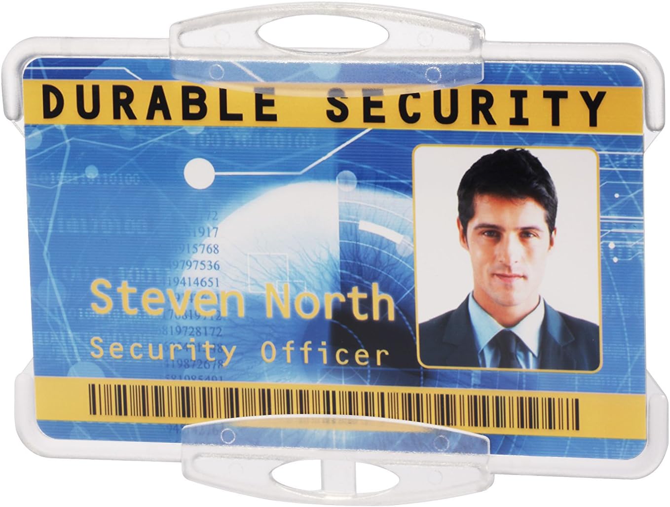 Durable Security Pass Holder 54 x 85 mm Transparent | Pack of 10 Badges | Glass Clear | Ideal for Security and Visitor Management