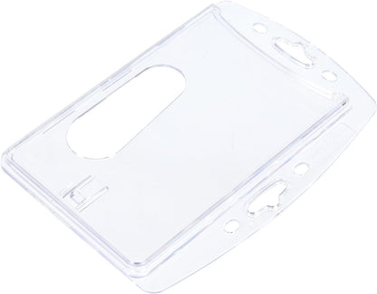 Durable Enclosed Security Pass Holder 54 x 85 mm Transparent | Pack of 10 Badges | Glass Clear | Ideal for Security and Visitor Management