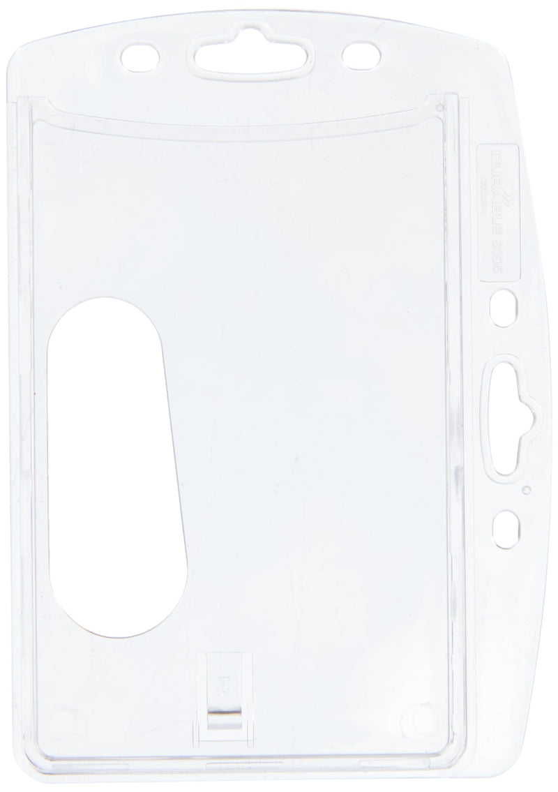 Durable Enclosed Security Pass Holder 54 x 85 mm Transparent | Pack of 10 Badges | Glass Clear | Ideal for Security and Visitor Management