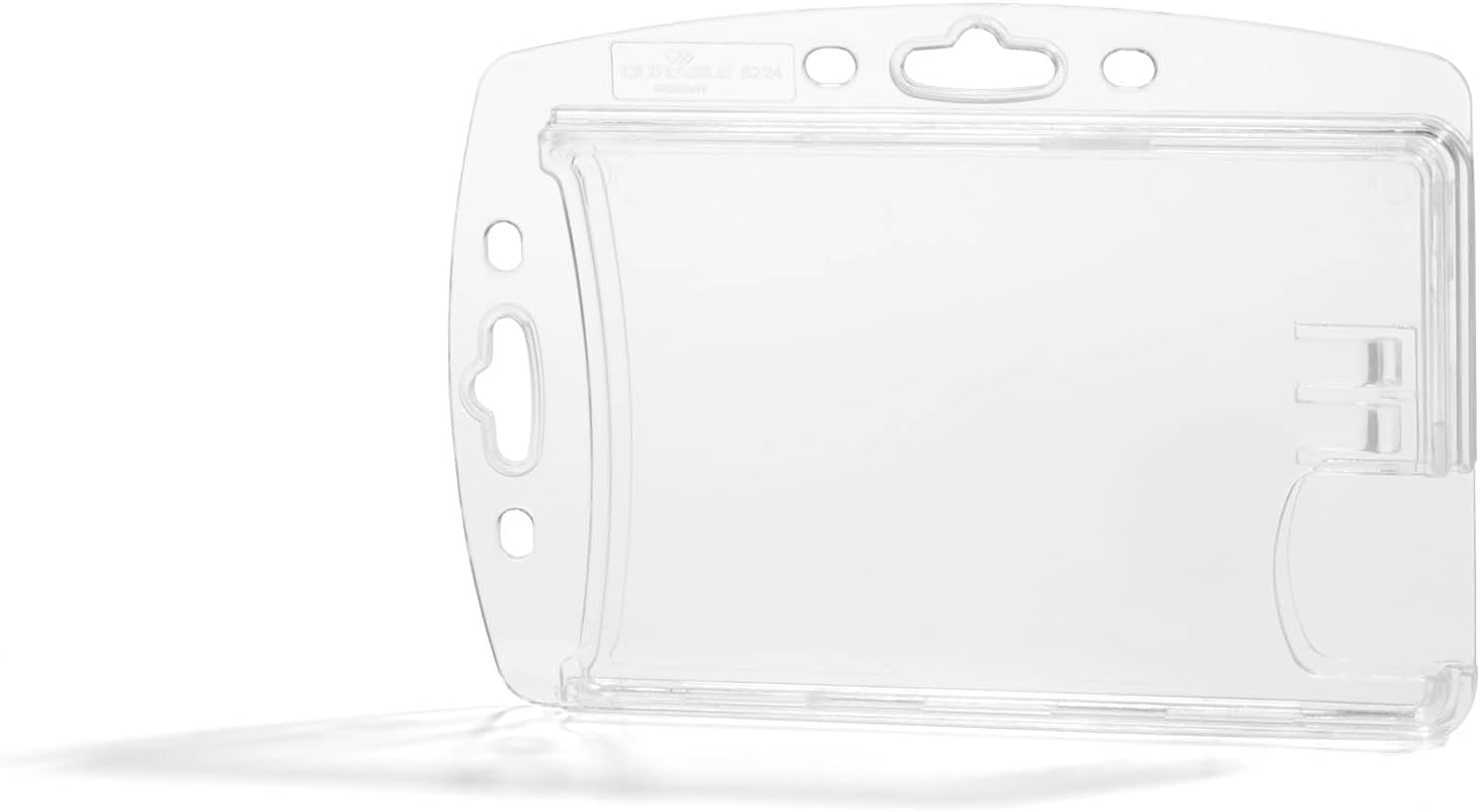 Durable Enclosed Security Pass Holder Duo 54 x 85 mm Transparent | Pack of 10 Badges | Glass Clear | Ideal for Security and Visitor Management