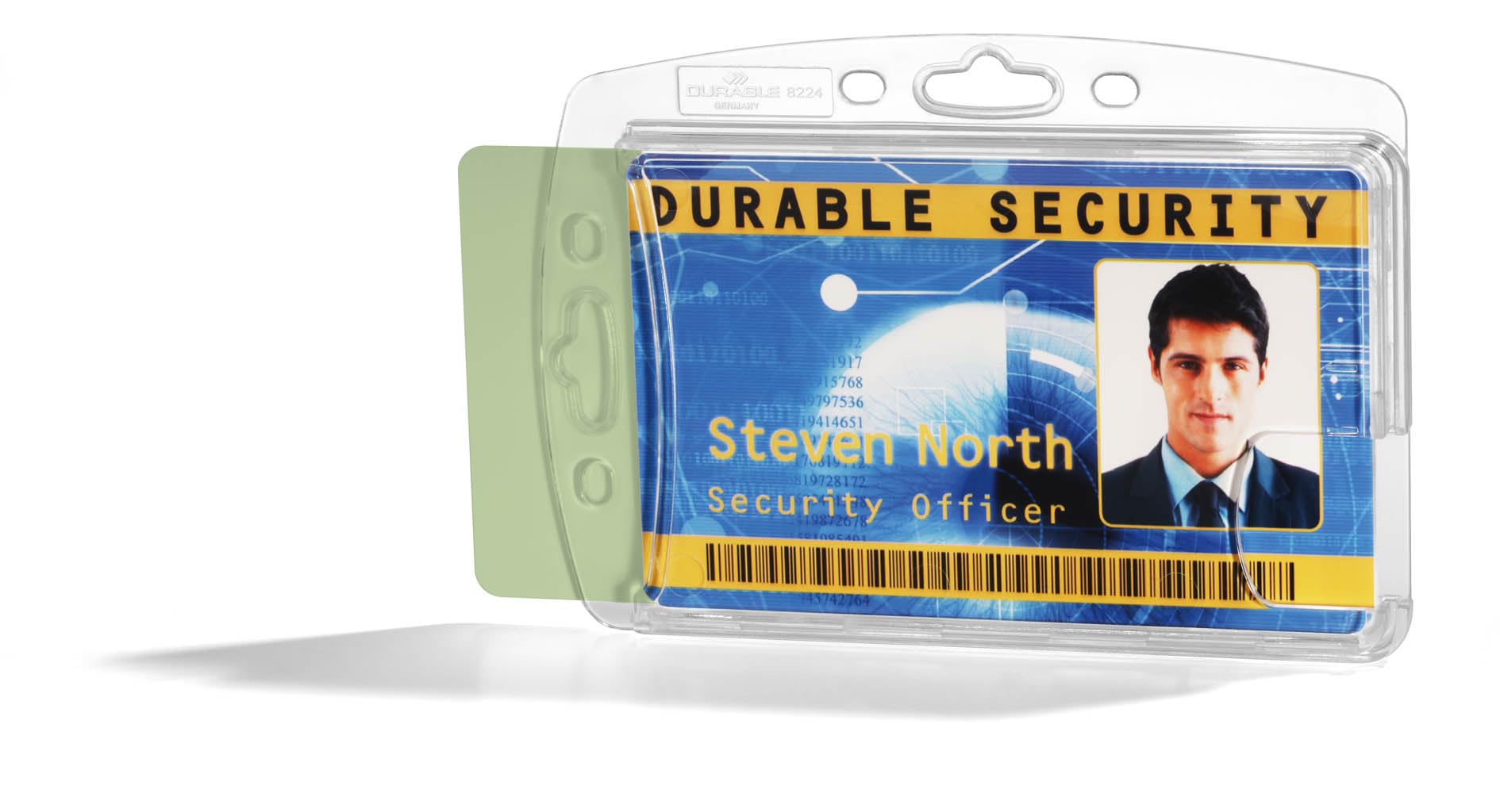 Durable Enclosed Security Pass Holder Duo 54 x 85 mm Transparent | Pack of 10 Badges | Glass Clear | Ideal for Security and Visitor Management