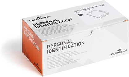 Durable Enclosed Security Pass Holder Duo 54 x 85 mm Transparent | Pack of 10 Badges | Glass Clear | Ideal for Security and Visitor Management