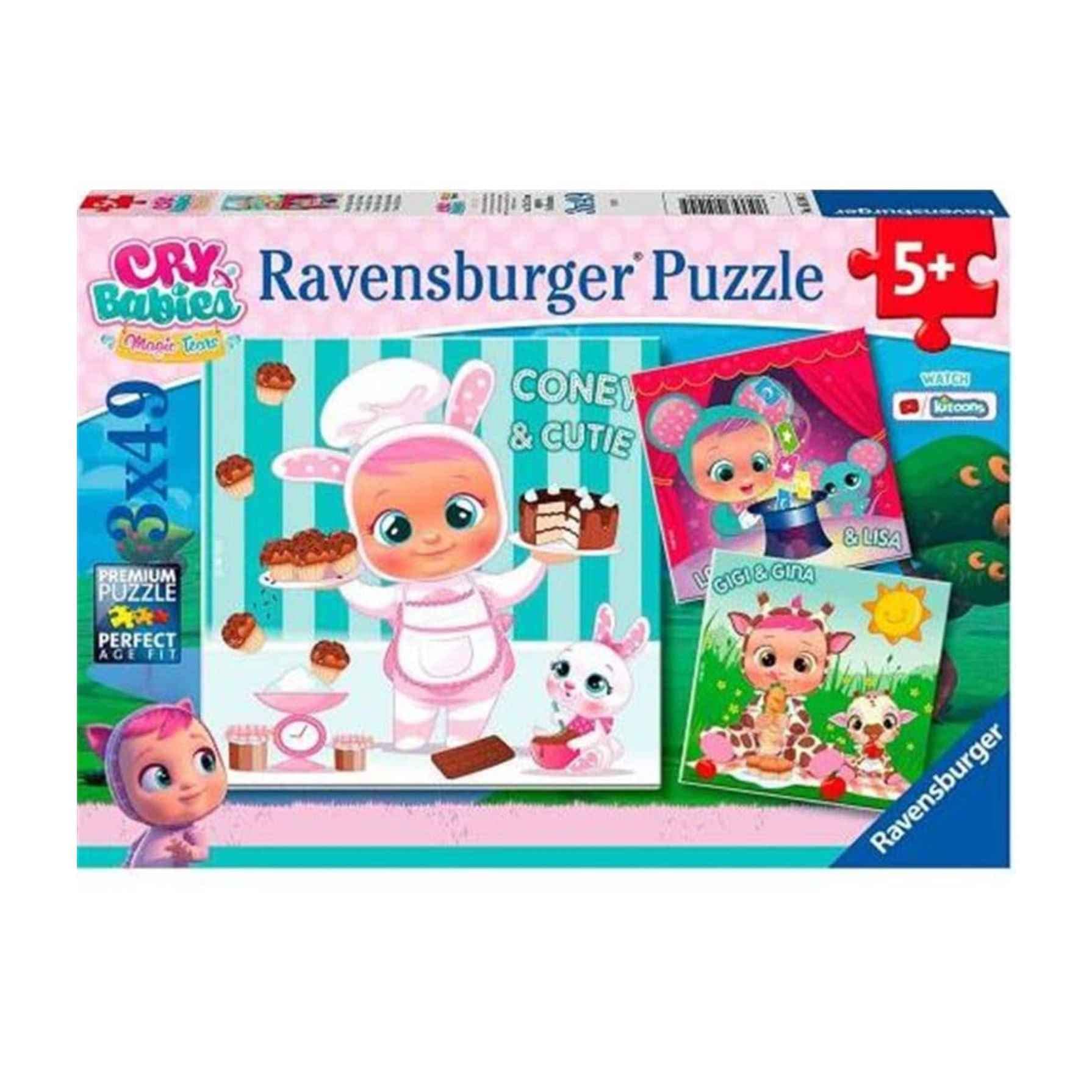 Ravensburger 5104 Cry Babies Puzzle 3 x 49 Pieces, multicoloured