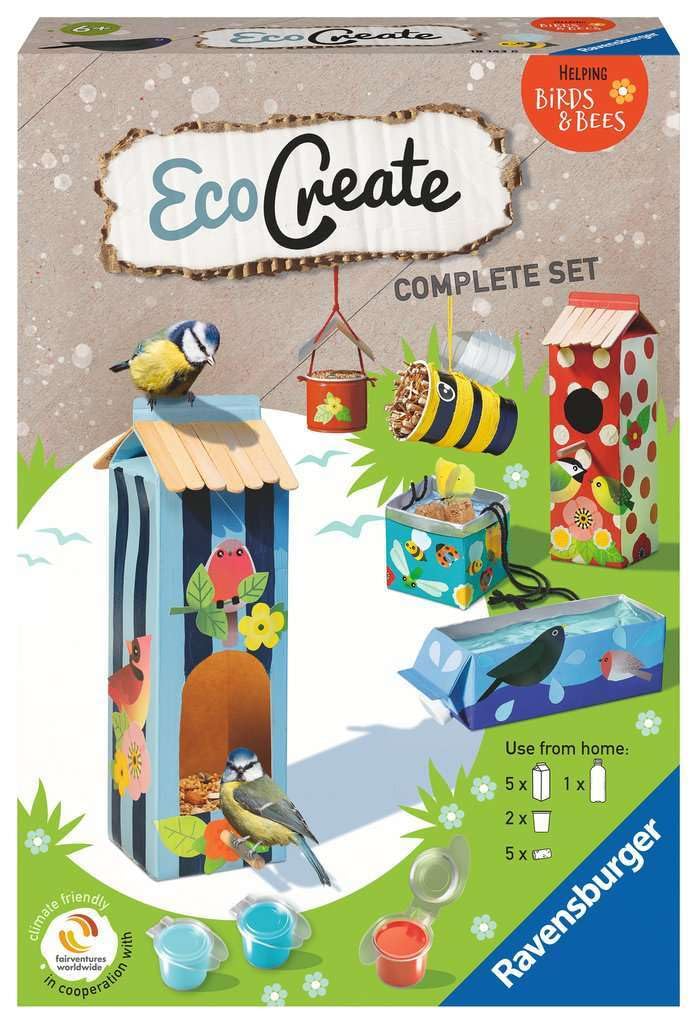 Ravensburger - EcoCreate Midi, Api e Uccelli, 6+ Anni, 181438